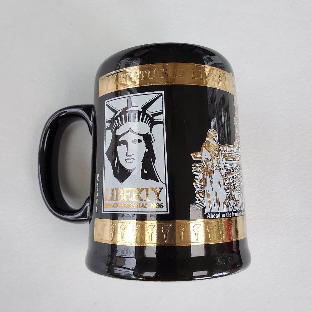 Vintage Statue of Liberty Centennial Gold Leaf Mug